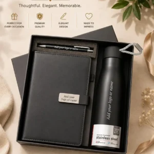 Premium Executive Gift Set with Notebook, Pen & Vacuum Bottle