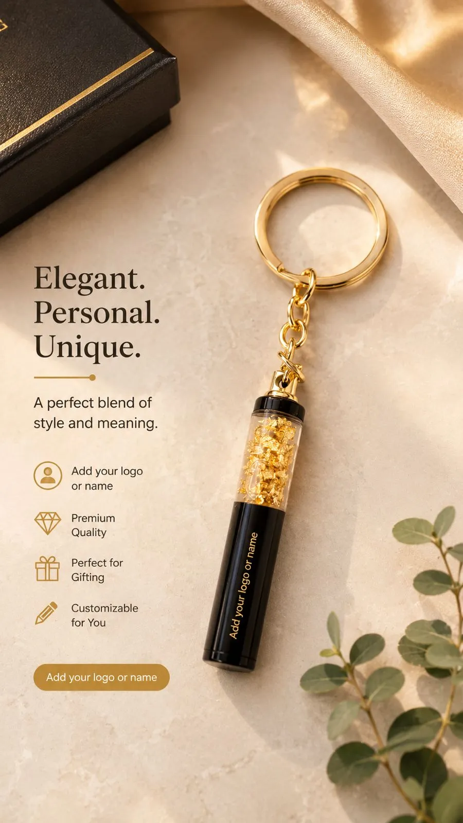Personalized Gold Foil Pen & Keychain Gift Set - Image 3