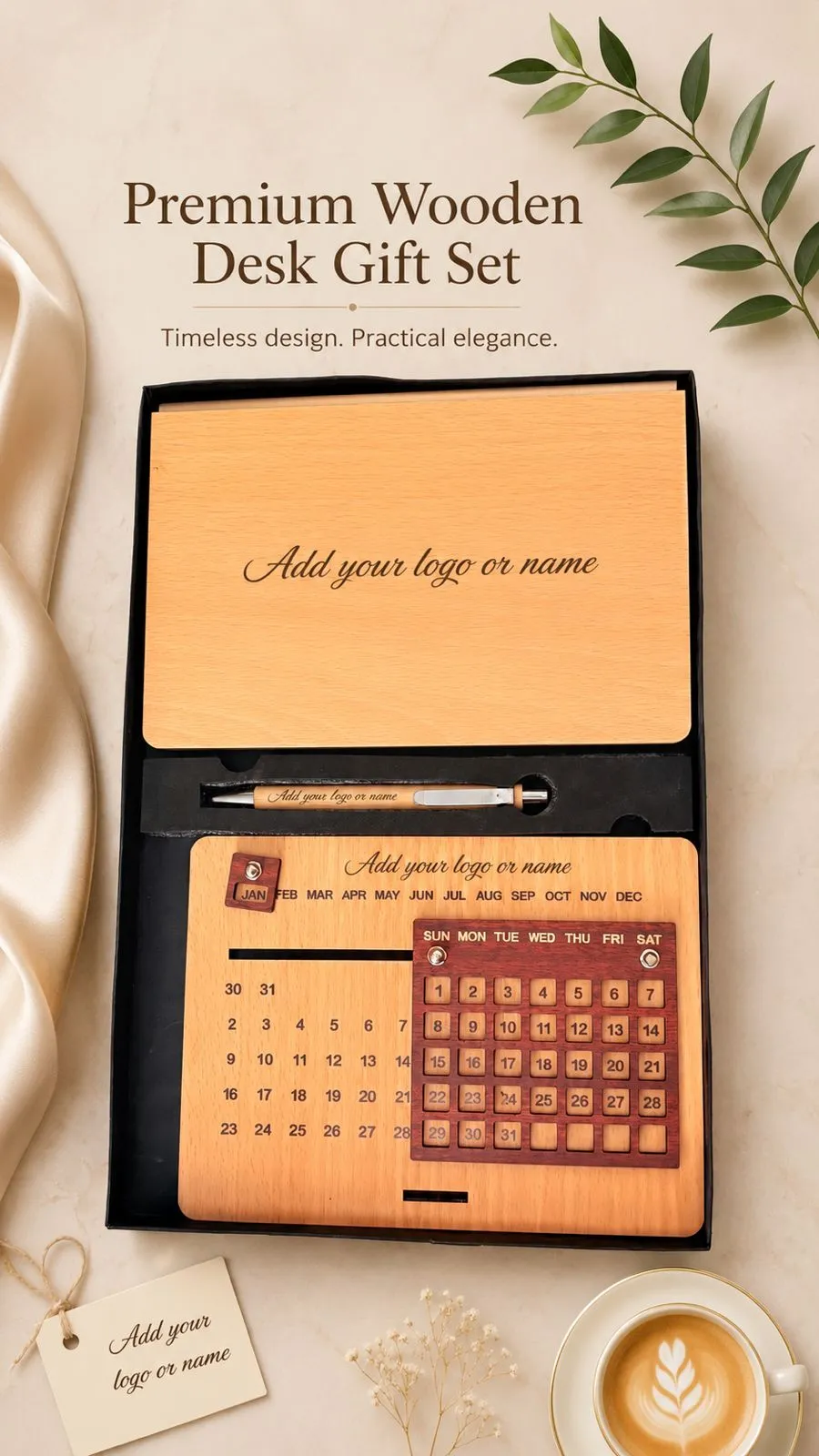 Customized Wooden Desk Organizer & Gift Set - Image 2